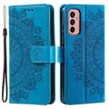 Samsung Galaxy A14 Mandala Series Wallet Case - Blå