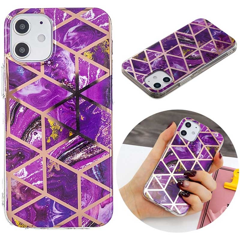 Marble Pattern Electroplated Imd Iphone 12 Mini Tpu Case