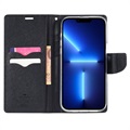 Mercury Goospery Fancy Diary iPhone 14 Pro Wallet Case - Black