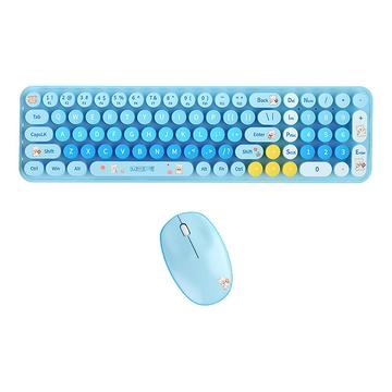 Mofii Baby Bear Wireless Keyboard and Mouse Set - QWERTY - Blue