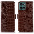 Motorola Edge 50 Neo Crocodile Series Wallet Leather Case with RFID