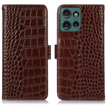 Motorola Edge 50 Neo Crocodile Series Wallet Leather Case with RFID