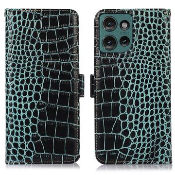 Motorola Edge 50 Neo Crocodile Series Wallet Leather Case with RFID