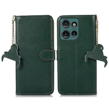 Motorola Edge 50 Neo Wallet Leather Case with RFID - Green