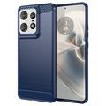 Motorola Edge 50 Pro Brushed TPU Case - Carbon Fiber - Blue