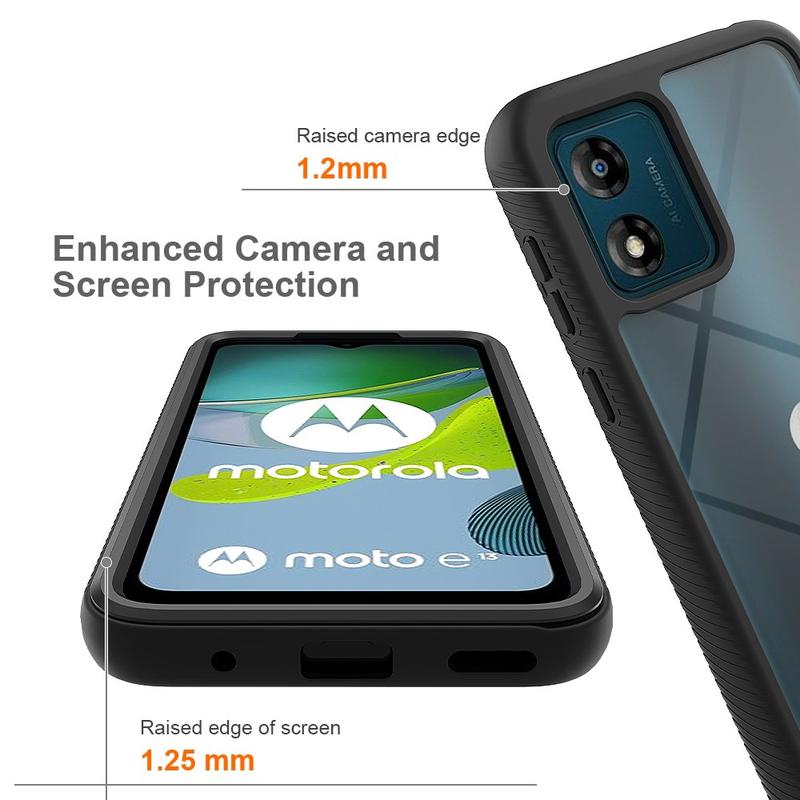 Motorola Moto E13 360 Protection Series Case Black Clear 8537