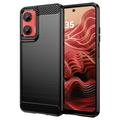 Motorola Moto G35 Brushed TPU Case - Carbon Fiber - Black