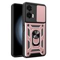 Motorola Moto G35 Rotary Ring Hybrid Case with Camera Shield - Rose Gold