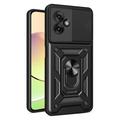 Motorola Moto G55 Rotary Ring Hybrid Case with Camera Shield - Black