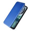 Motorola Moto G62 5G Flip Case - Carbon Fiber - Blue