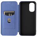 Motorola Moto G62 5G Flip Case - Carbon Fiber - Blue