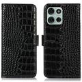 Motorola Moto G75 Crocodile Series Wallet Leather Case with RFID