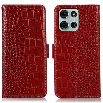 Motorola Moto G75 Crocodile Series Wallet Leather Case with RFID