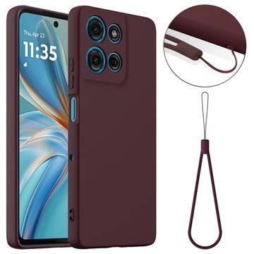 Motorola Moto G75 Liquid Silicone Case - MagSafe Compatible - Wine Red