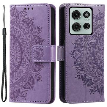 Motorola Moto G75 Mandala Series Wallet Case - Purple