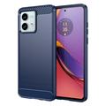 Motorola Moto G84 Brushed TPU Case - Carbon Fiber - Blue