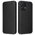 Motorola Moto G84 Flip Case - Carbon Fiber - Black