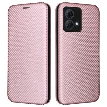 Motorola Moto G84 Flip Case - Carbon Fiber - Rose Gold