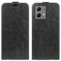 Motorola Moto G84 Vertical Flip Case with Card Slot - Black