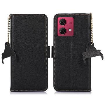 Motorola Moto G84 Wallet Leather Case with RFID - Black