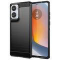 Motorola Moto G85/S50 Neo Brushed TPU Case - Carbon Fiber - Black