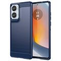 Motorola Moto G85/S50 Neo Brushed TPU Case - Carbon Fiber - Blue