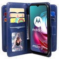 Multi-Card Slot Motorola Moto G10/Moto G30 Wallet Case - Blue