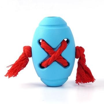 Natural Rubber Durable Dog Chew Toy for Aggressive Chewers - Rugby Ball Design