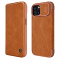 iPhone 15 Plus Nillkin Qin Pro Flip Case - Brown