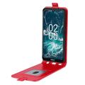 Nokia C200 Vertical Flip Case with Card Slot - Red