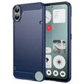 Nothing CMF Phone 1 Brushed TPU Case - Carbon Fiber - Blue