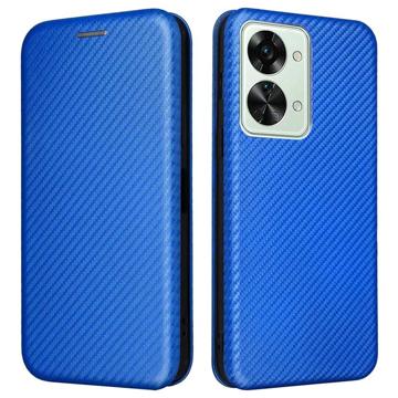 OnePlus Nord 2T Flip Case - Carbon Fiber - Blue