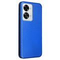 OnePlus Nord 2T Flip Case - Carbon Fiber - Blue