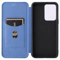 OnePlus Nord 2T Flip Case - Carbon Fiber - Blue