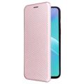 OnePlus Nord 2T Flip Case - Carbon Fiber - Rose Gold