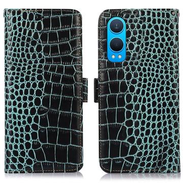 OnePlus Nord CE4 Lite/Oppo K12x Crocodile Series Wallet Leather Case with RFID - Green