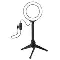 PULUZ 4.7" 12cm Ring Light + Desktop Tripod Selfie Stick Mount USB White Light LED Ring Vlogging Photography Video Lights Kits