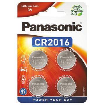 Panasonic Mini CR2016 Lithium Coin Batteries - 4 Pcs.