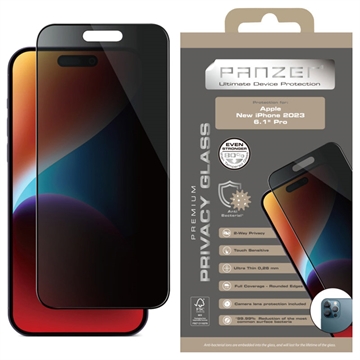 iPhone 15 Plus Panzer Premium Full-Fit Privacy Screen Protector - 9H