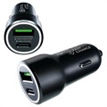 Prio Fast Charge Car Charger - USB-C, USB-A - Black