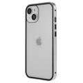 iPhone 14 Max Magnetic Case with Tempered Glass - Silver