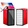 Psooo 100000mAh Solar Power Bank - 4xUSB - Red