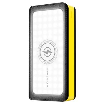 Psooo PS-406 Solar Power Bank/Wireless Charger - 20000mAh - Yellow