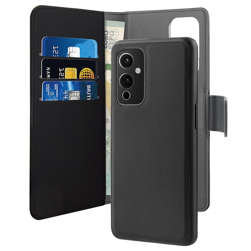 Puro 2 In 1 Magnetic Oneplus 9 Wallet Case Black