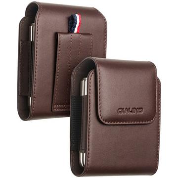 Qialino Universal Leather Waist Case for Flip Phones - Brown