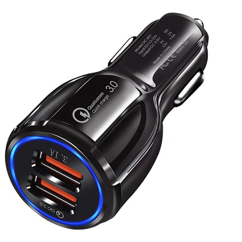 Quick Charge 3.0 30W Fast Car Charger DC681 2 x USB Black