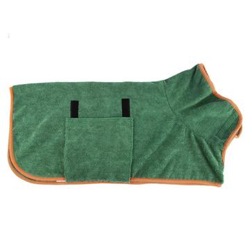 Quick Drying Microfiber Dog Bathrobe - Size M - Green