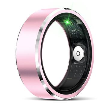 R5 Aluminum Alloy Smart Ring with Charging Case - Size: 9/19mm - Pink