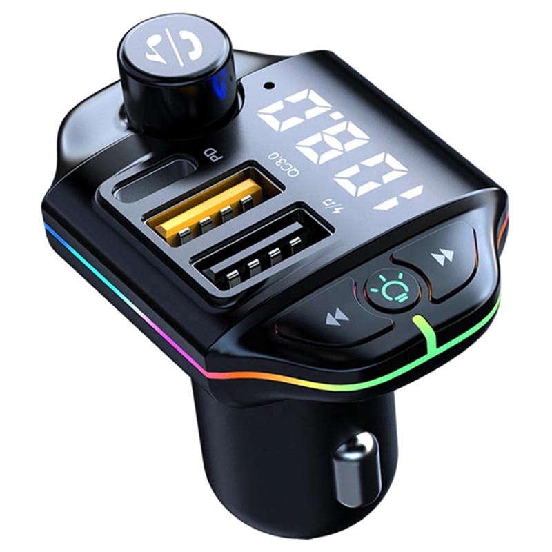 RGB Bluetooth FM Transmitter / Fast Car Charger ZTB-A10 - -