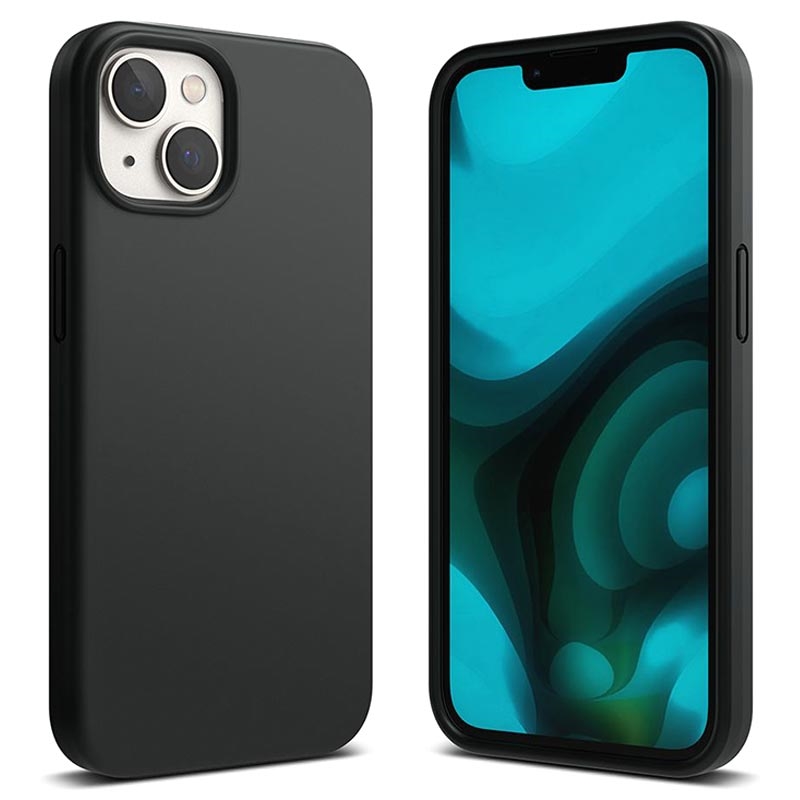 iPhone 14 Plus silicone case black logo